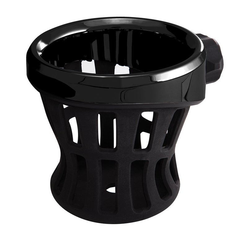 Ciro Black Rubber Drink Holder for Harley - 7/8-1 in. Black Clamp Mount 50613 - Image 2